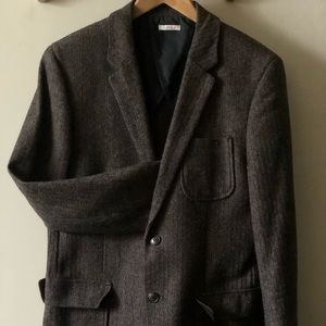 Herringbone Brown Cotton Sports Jacket